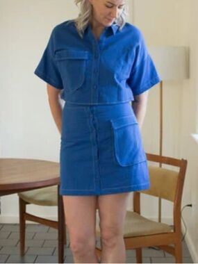 Eve Gravel Rosa Electric Blue Midi Dress